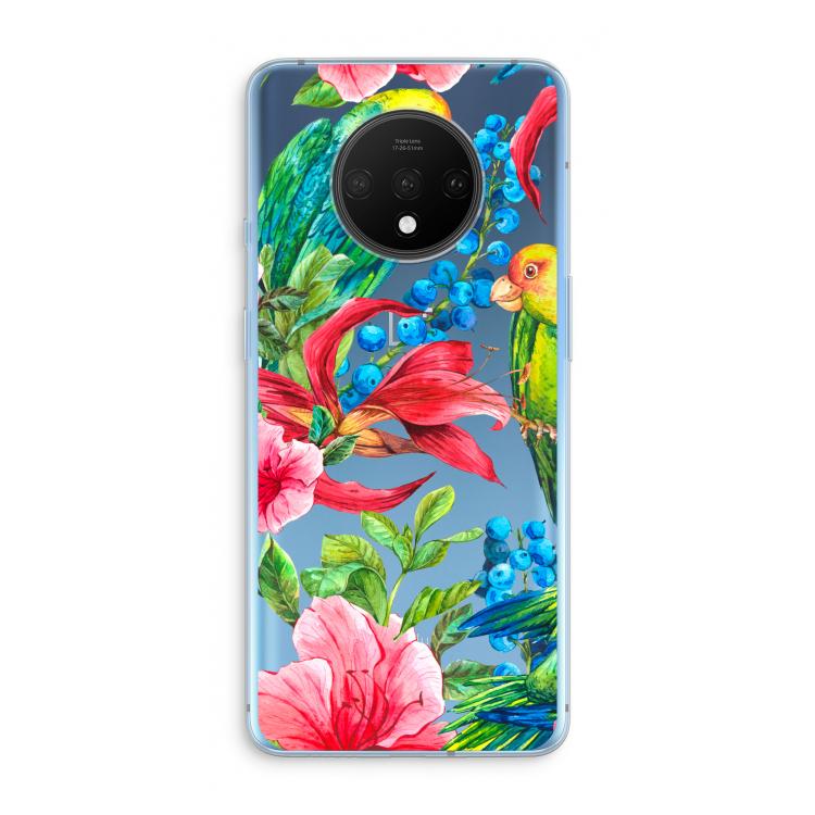 Papegaaien: OnePlus 7T Transparant Hoesje