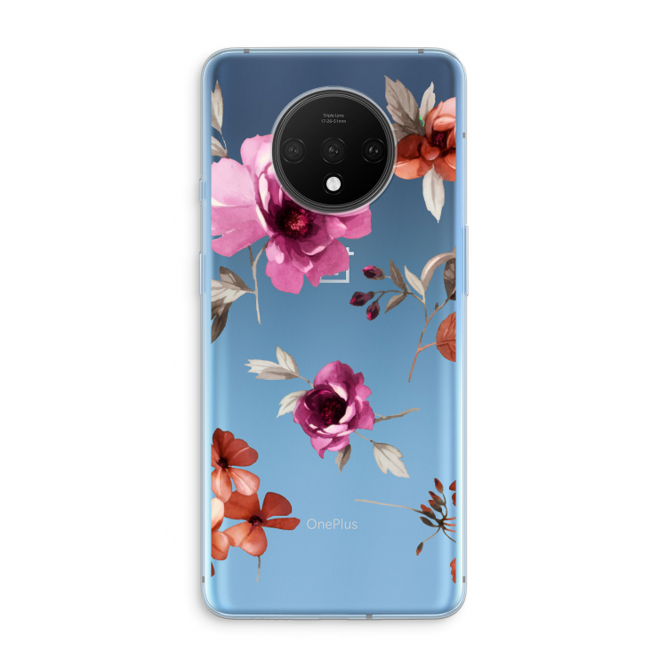 Geschilderde bloemen: OnePlus 7T Transparant Hoesje