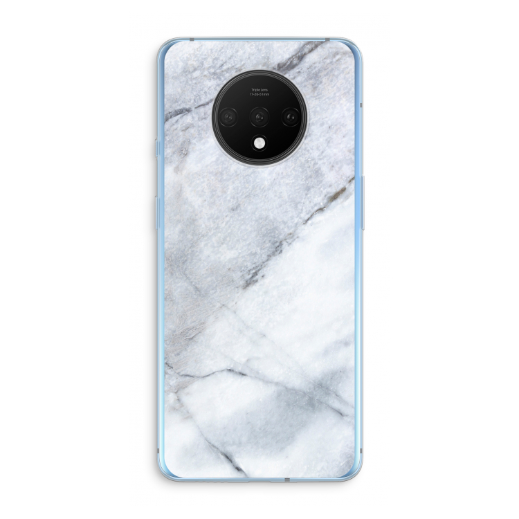 Witte marmer: OnePlus 7T Transparant Hoesje