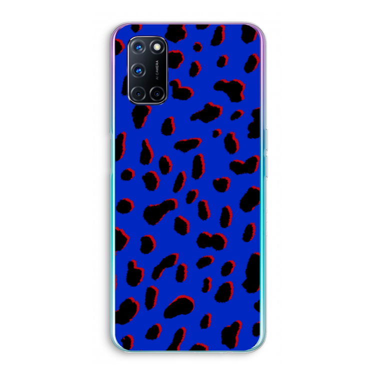 Blue Leopard: Oppo A52 Transparant Hoesje