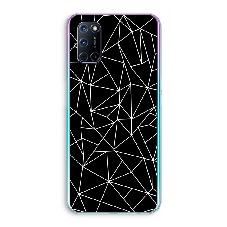 Geometrische lijnen wit: Oppo A52 Transparant Hoesje