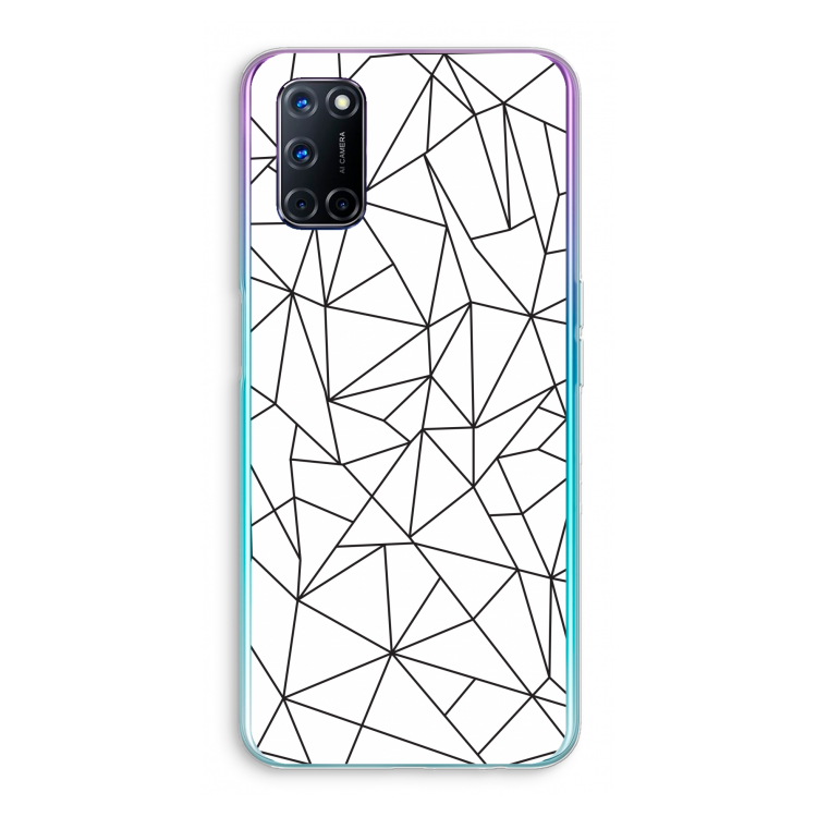 Geometrische lijnen zwart: Oppo A52 Transparant Hoesje