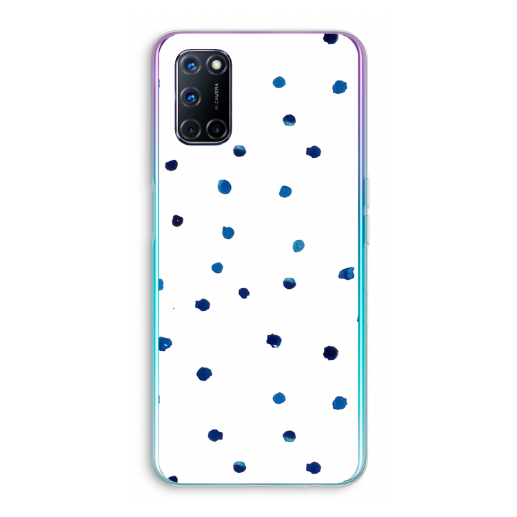 Blauwe stippen: Oppo A52 Transparant Hoesje