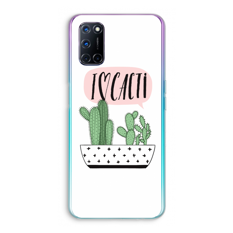 I love cacti: Oppo A52 Transparant Hoesje