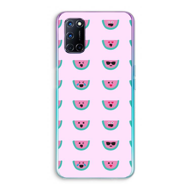 Smiley watermeloenprint: Oppo A52 Transparant Hoesje