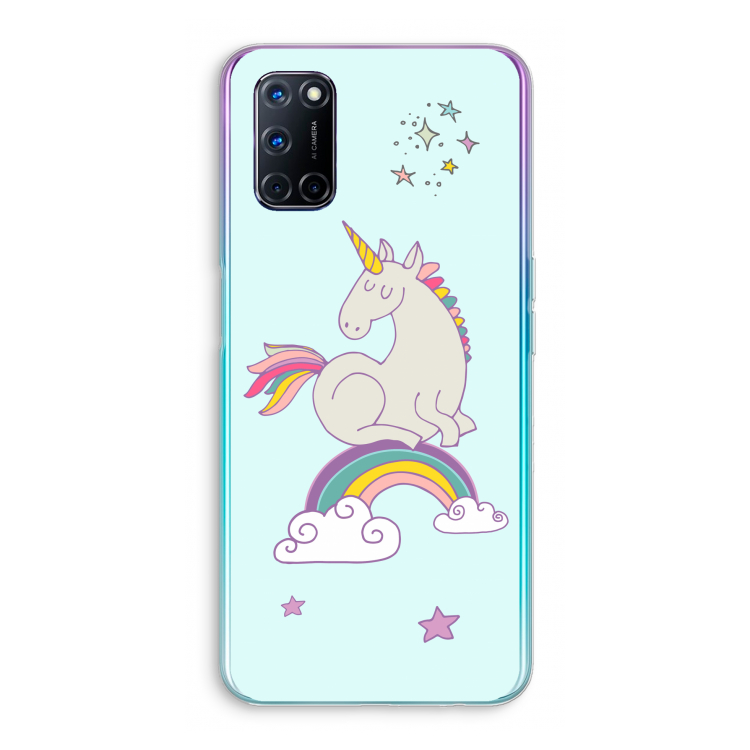 Regenboog eenhoorn: Oppo A52 Transparant Hoesje