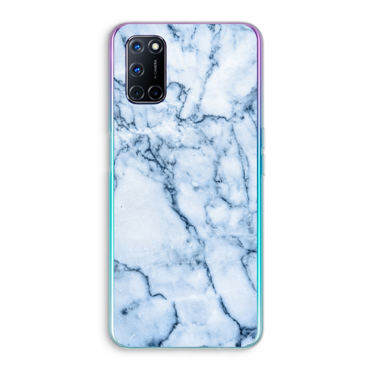 Blauw marmer: Oppo A52 Transparant Hoesje