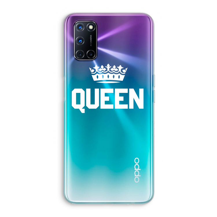 Queen zwart: Oppo A52 Transparant Hoesje