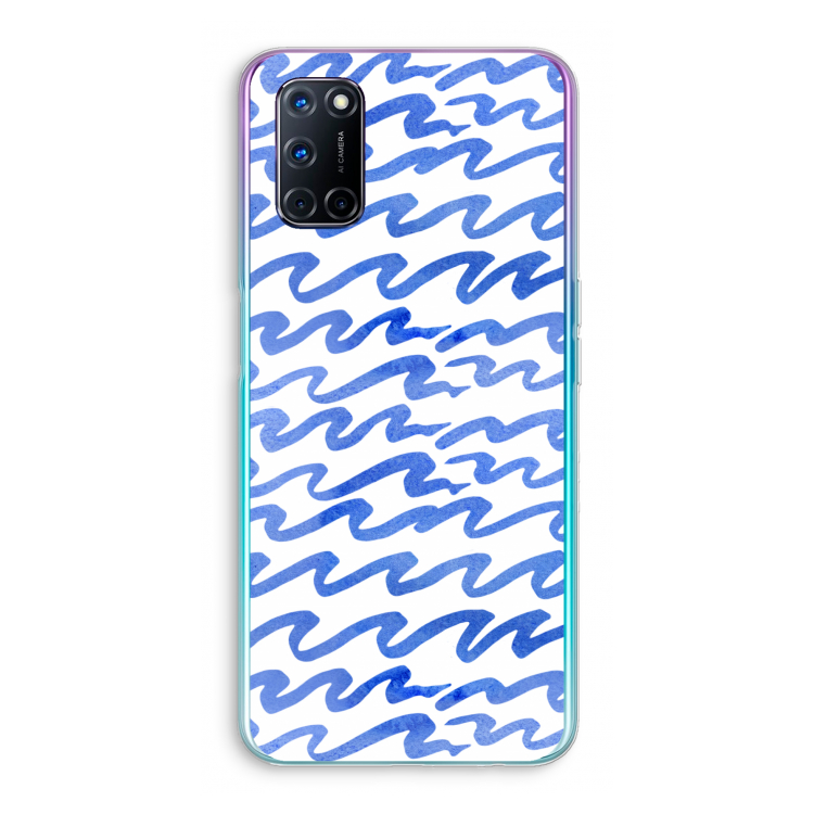 Blauwe golven: Oppo A52 Transparant Hoesje