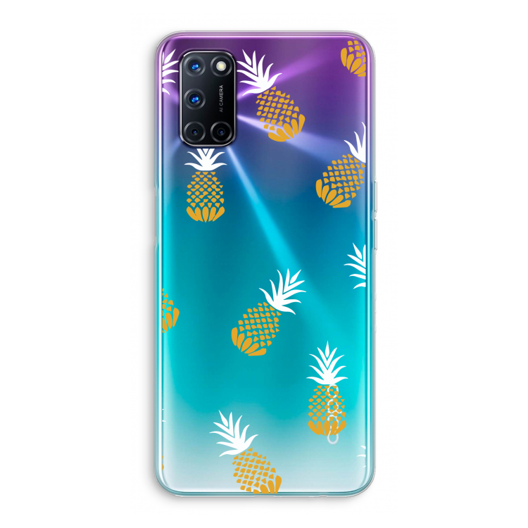 Ananasjes: Oppo A52 Transparant Hoesje