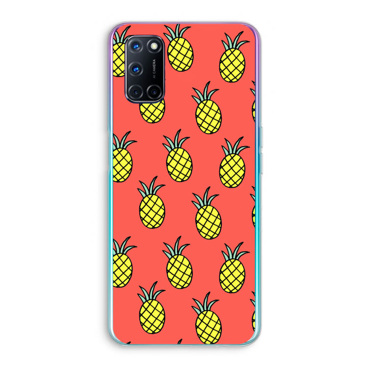 Ananas: Oppo A52 Transparant Hoesje