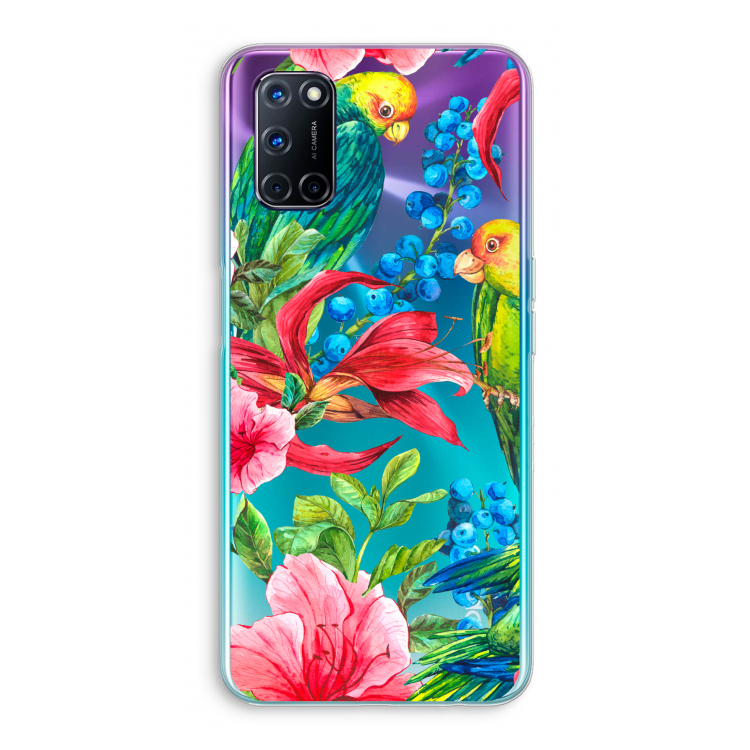 Papegaaien: Oppo A52 Transparant Hoesje