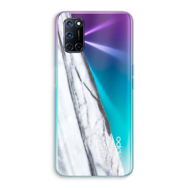 Gestreepte marmer: Oppo A52 Transparant Hoesje