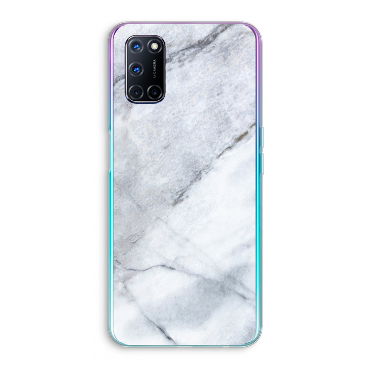 Witte marmer: Oppo A52 Transparant Hoesje