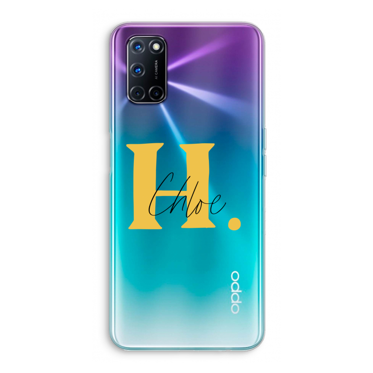 Amber Script: Oppo A52 Transparant Hoesje