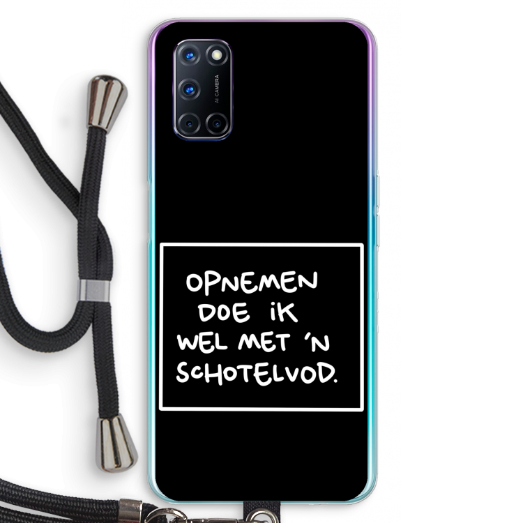 Schotelvod: Oppo A52 Transparant Hoesje met koord