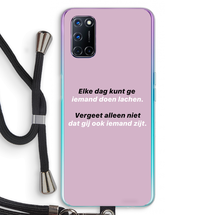 gij zijt ook iemand: Oppo A52 Transparant Hoesje met koord