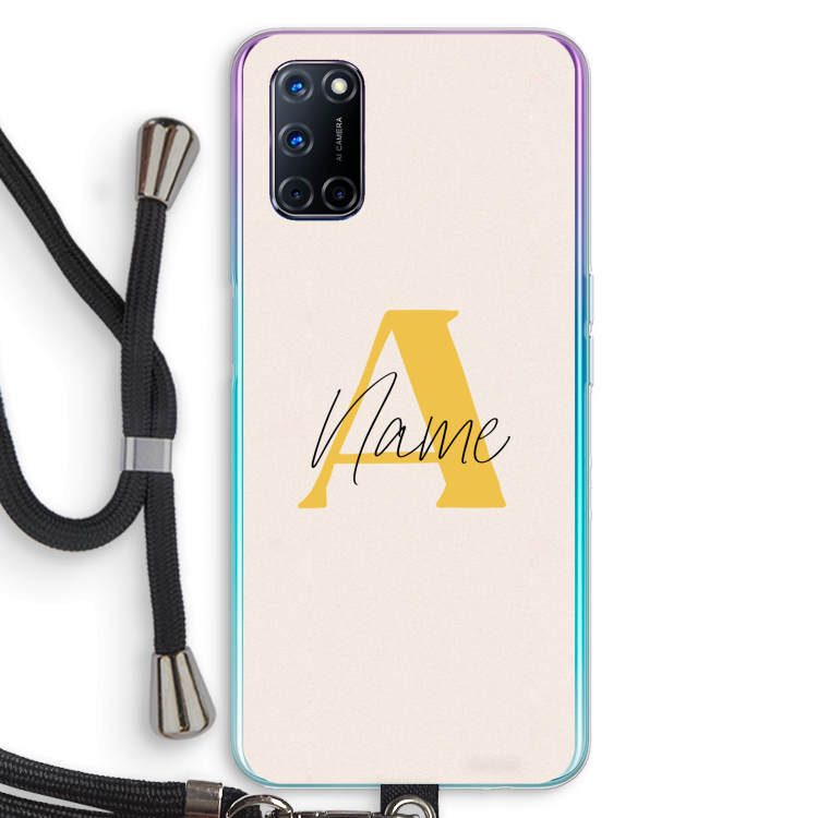 Amber Script: Oppo A52 Transparant Hoesje met koord
