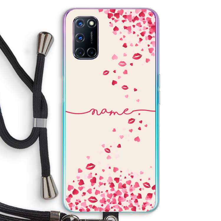 Hartjes en kusjes: Oppo A52 Transparant Hoesje met koord