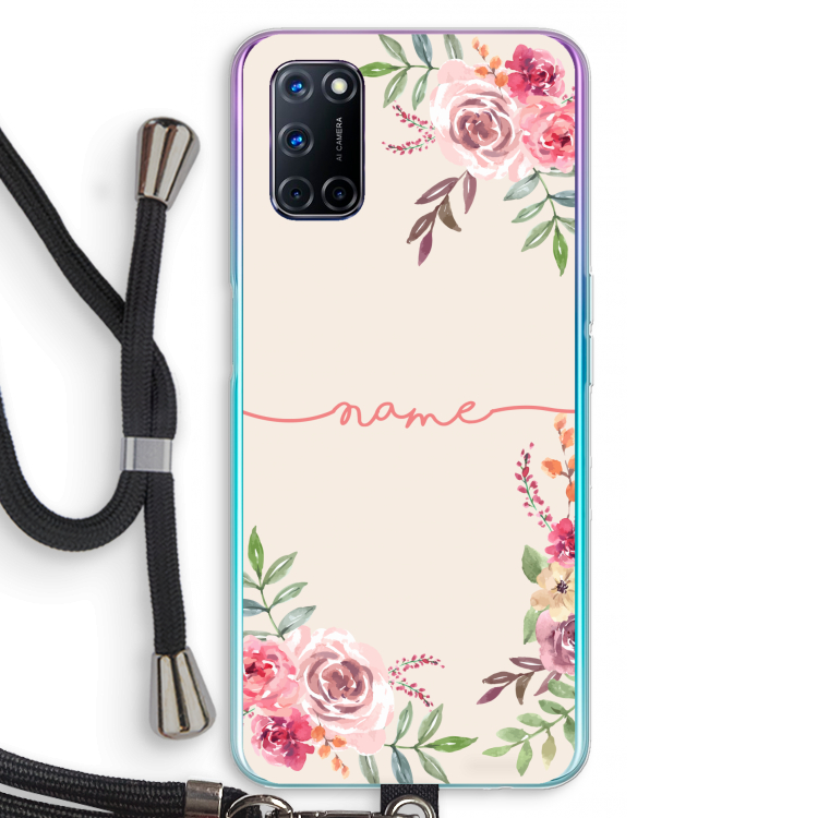 Rozen: Oppo A52 Transparant Hoesje met koord