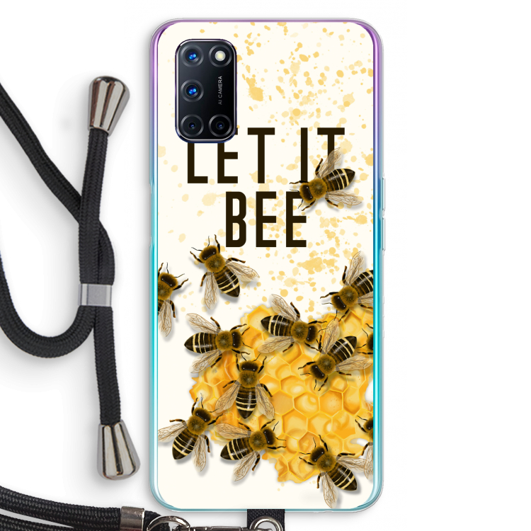 Let it bee: Oppo A52 Transparant Hoesje met koord