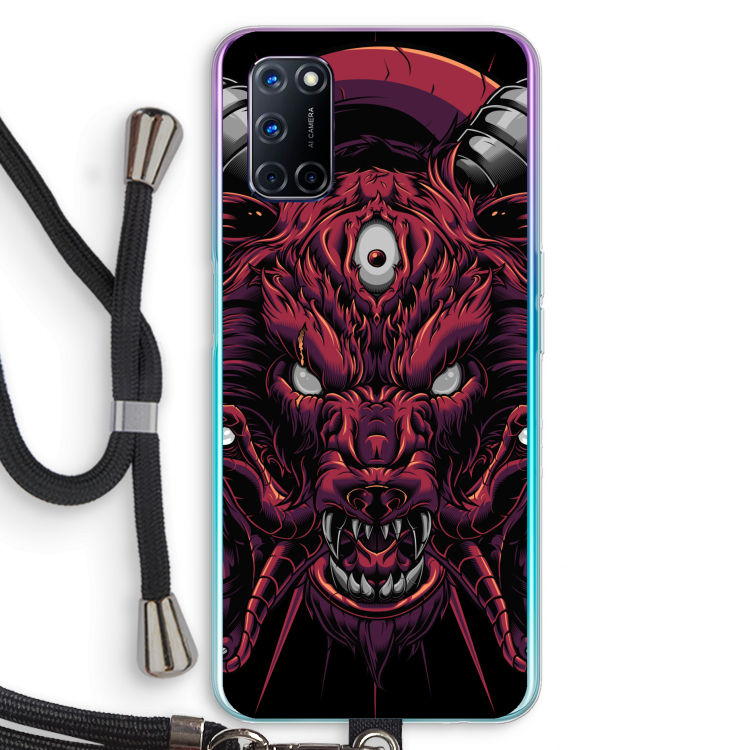 Hell Hound and Serpents: Oppo A52 Transparant Hoesje met koord