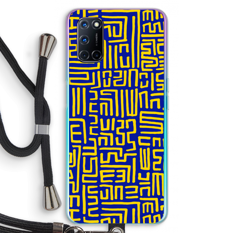 Majorelle Blue Print: Oppo A52 Transparant Hoesje met koord