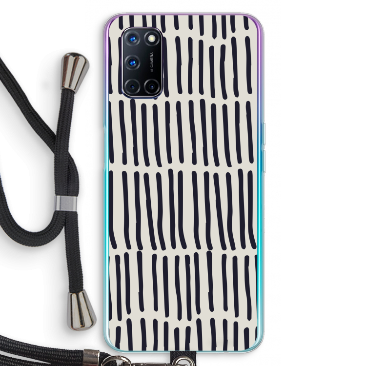 Moroccan stripes: Oppo A52 Transparant Hoesje met koord