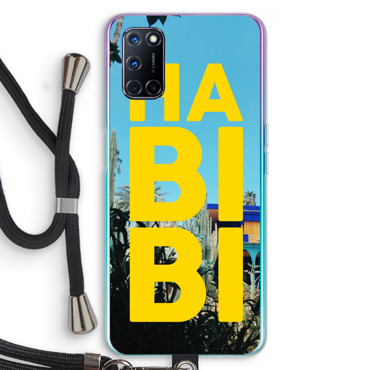 Habibi Majorelle : Oppo A52 Transparant Hoesje met koord