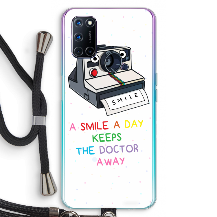 Smile: Oppo A52 Transparant Hoesje met koord
