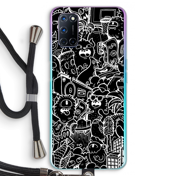 Vexx Black City : Oppo A52 Transparant Hoesje met koord