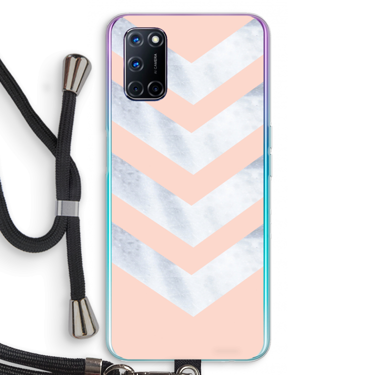 Marmeren pijlen: Oppo A52 Transparant Hoesje met koord