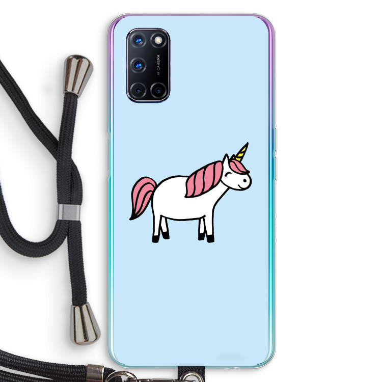 Eenhoorn: Oppo A52 Transparant Hoesje met koord