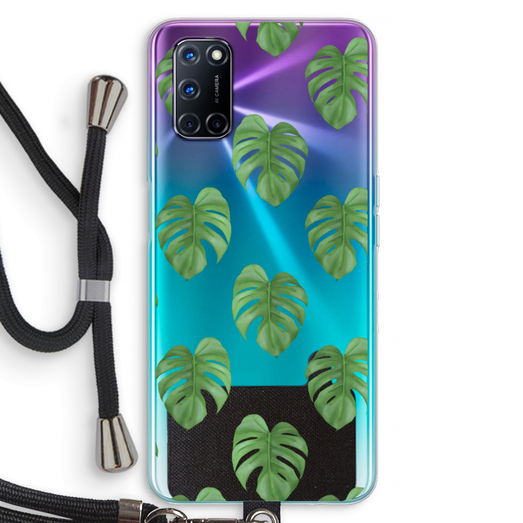 Monstera leaves: Oppo A52 Transparant Hoesje met koord