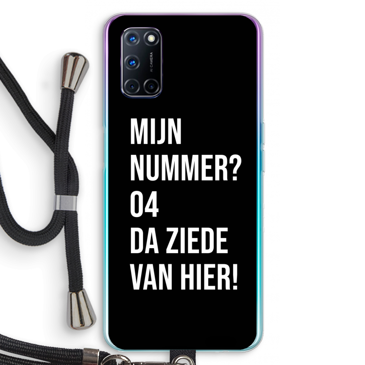 Da ziede van hier - Zwart: Oppo A52 Transparant Hoesje met koord
