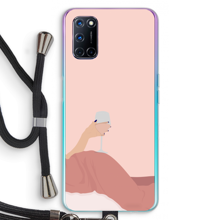 Wine: Oppo A52 Transparant Hoesje met koord