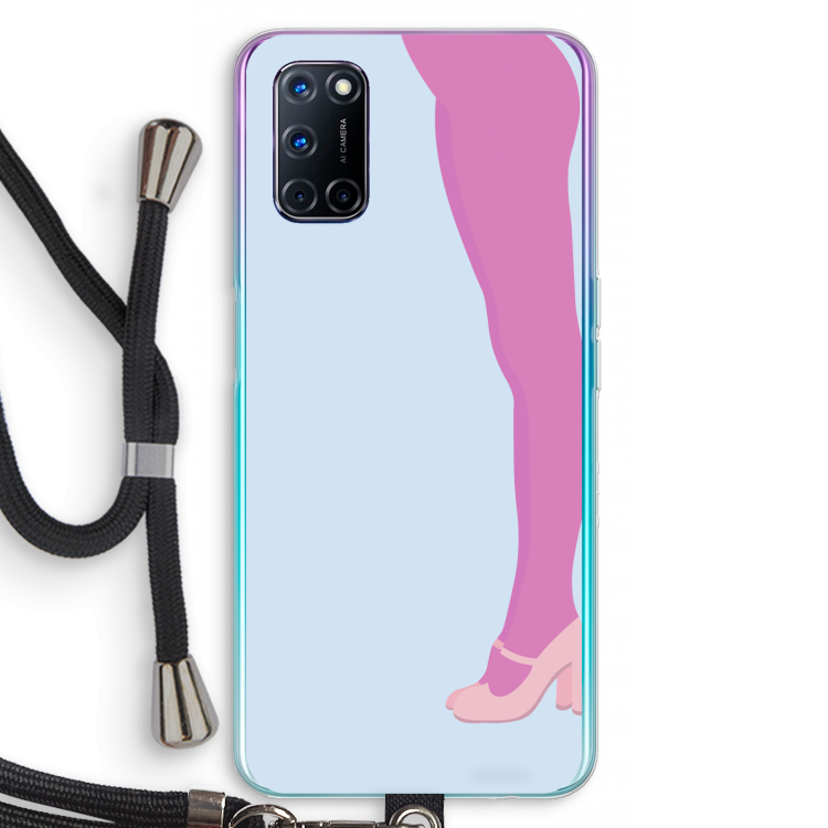 Pink panty: Oppo A52 Transparant Hoesje met koord