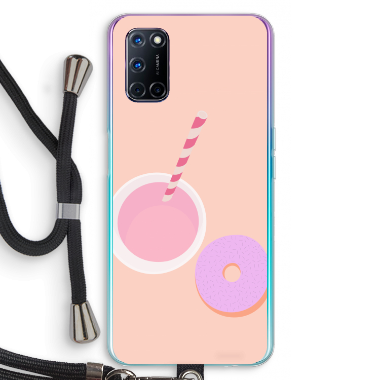 Donut: Oppo A52 Transparant Hoesje met koord