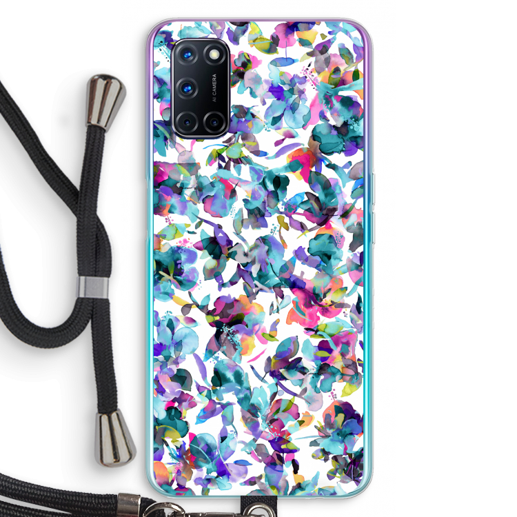 Hibiscus Flowers: Oppo A52 Transparant Hoesje met koord