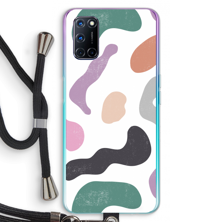Memphis Shapes: Oppo A52 Transparant Hoesje met koord