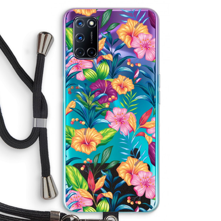 Tropisch 2: Oppo A52 Transparant Hoesje met koord