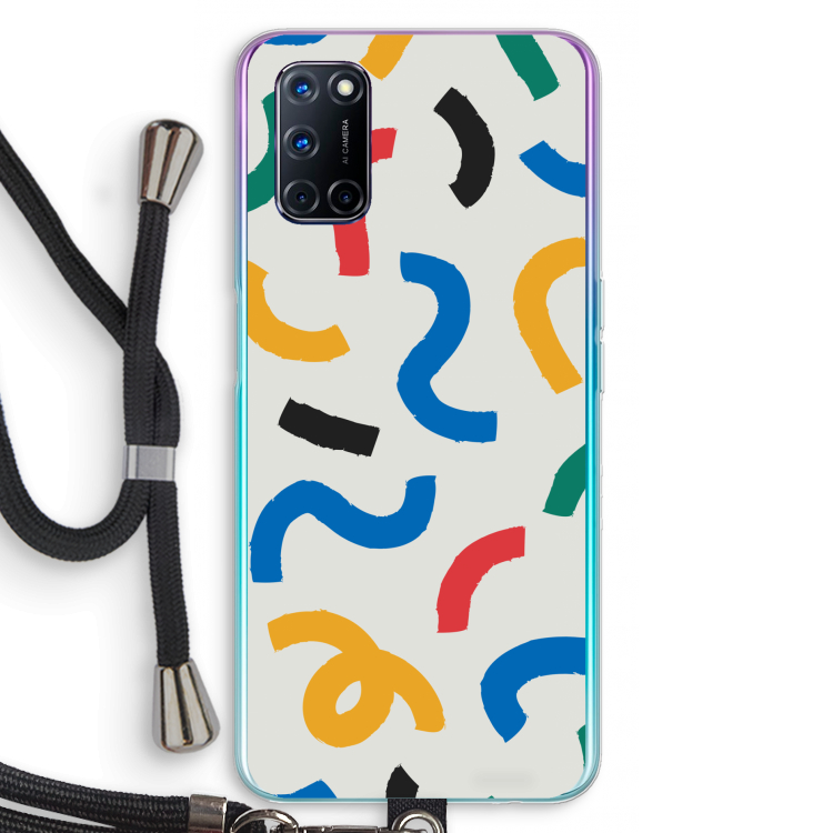 Illustratieve pop 2: Oppo A52 Transparant Hoesje met koord
