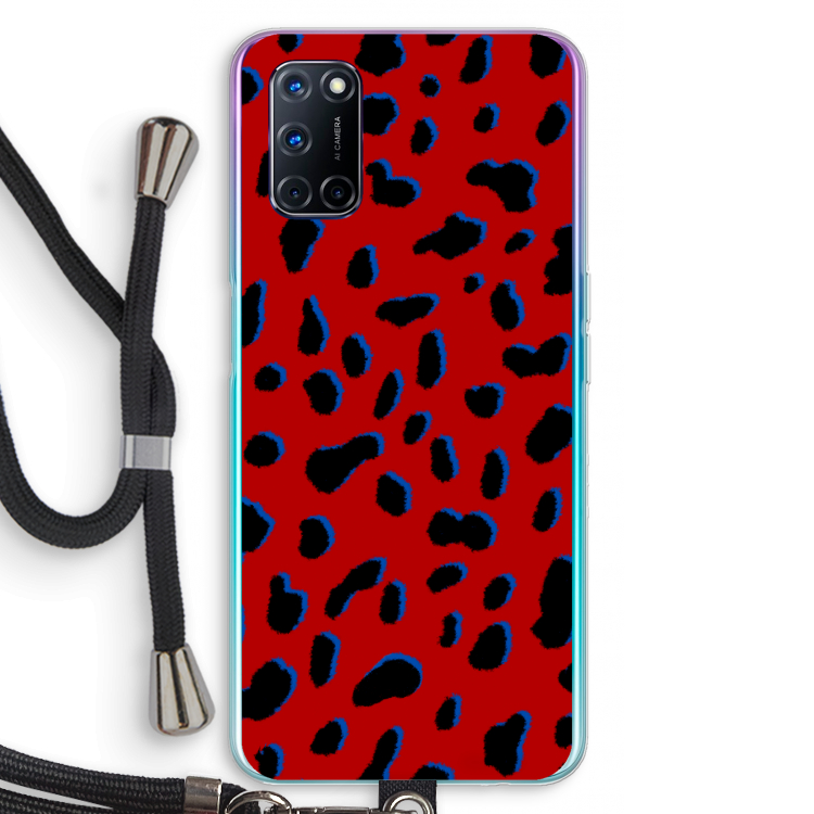 Red Leopard: Oppo A52 Transparant Hoesje met koord