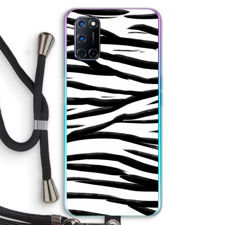 Zebra pattern: Oppo A52 Transparant Hoesje met koord