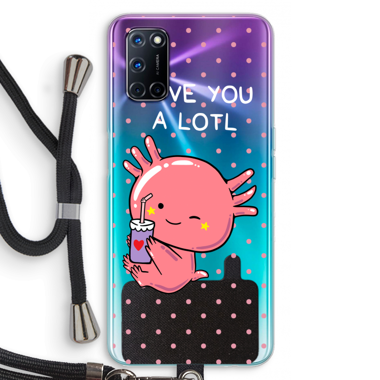 Love You A Lotl: Oppo A52 Transparant Hoesje met koord