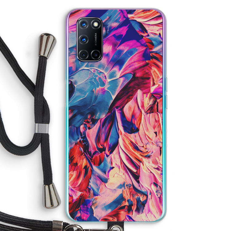 Pink Orchard: Oppo A52 Transparant Hoesje met koord