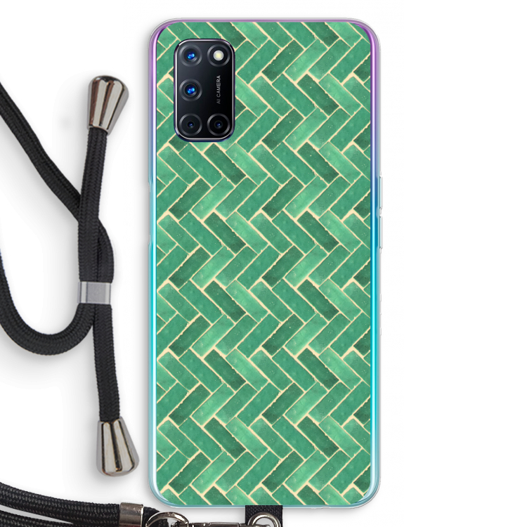 Moroccan tiles 2: Oppo A52 Transparant Hoesje met koord