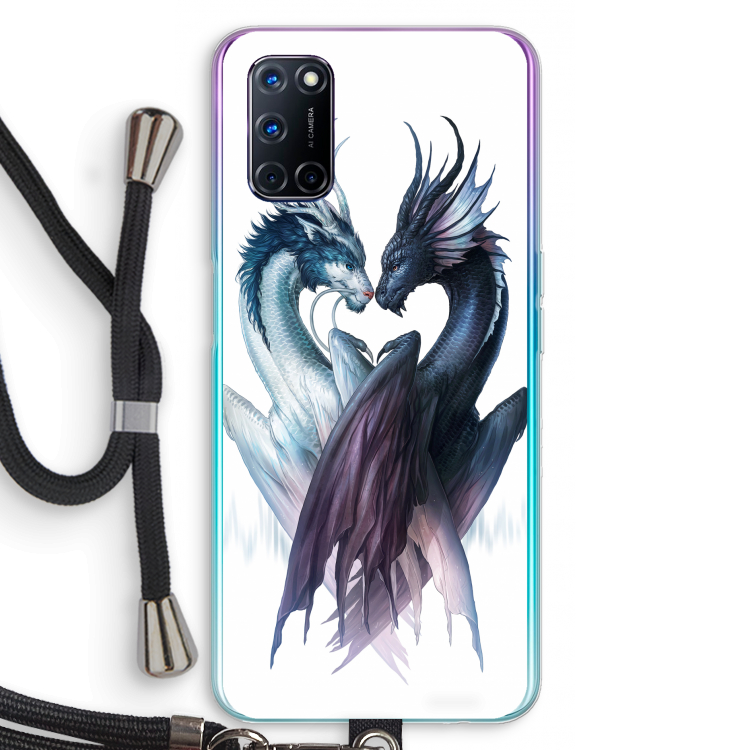 Yin Yang Dragons: Oppo A52 Transparant Hoesje met koord