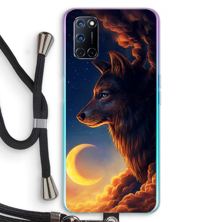 Night Guardian: Oppo A52 Transparant Hoesje met koord