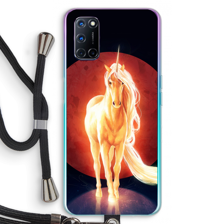 Last Unicorn: Oppo A52 Transparant Hoesje met koord
